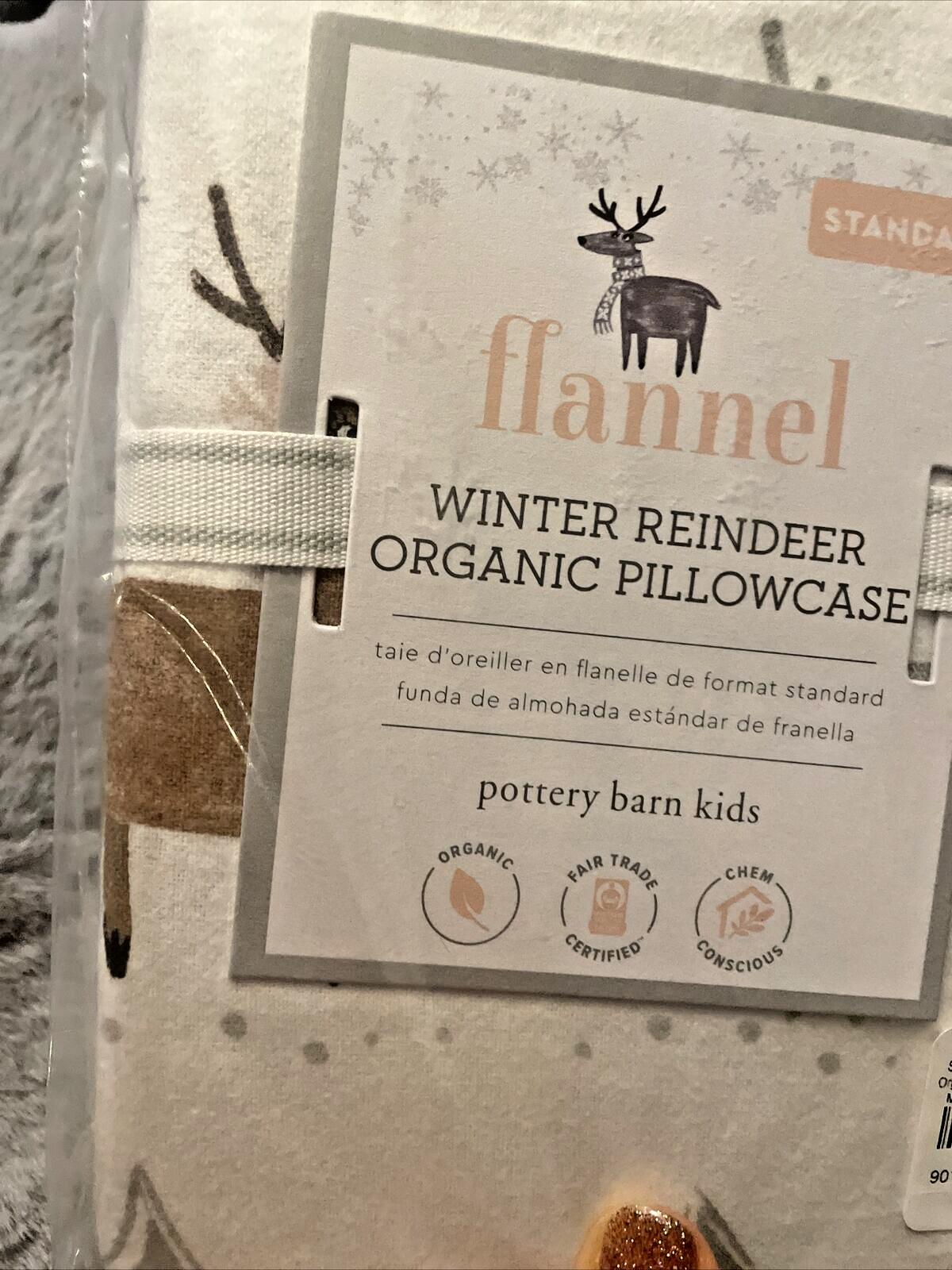 Pottery Barn Holiday Reindeer Christmas gift Birthday Deer Rudolph Pillowcase .