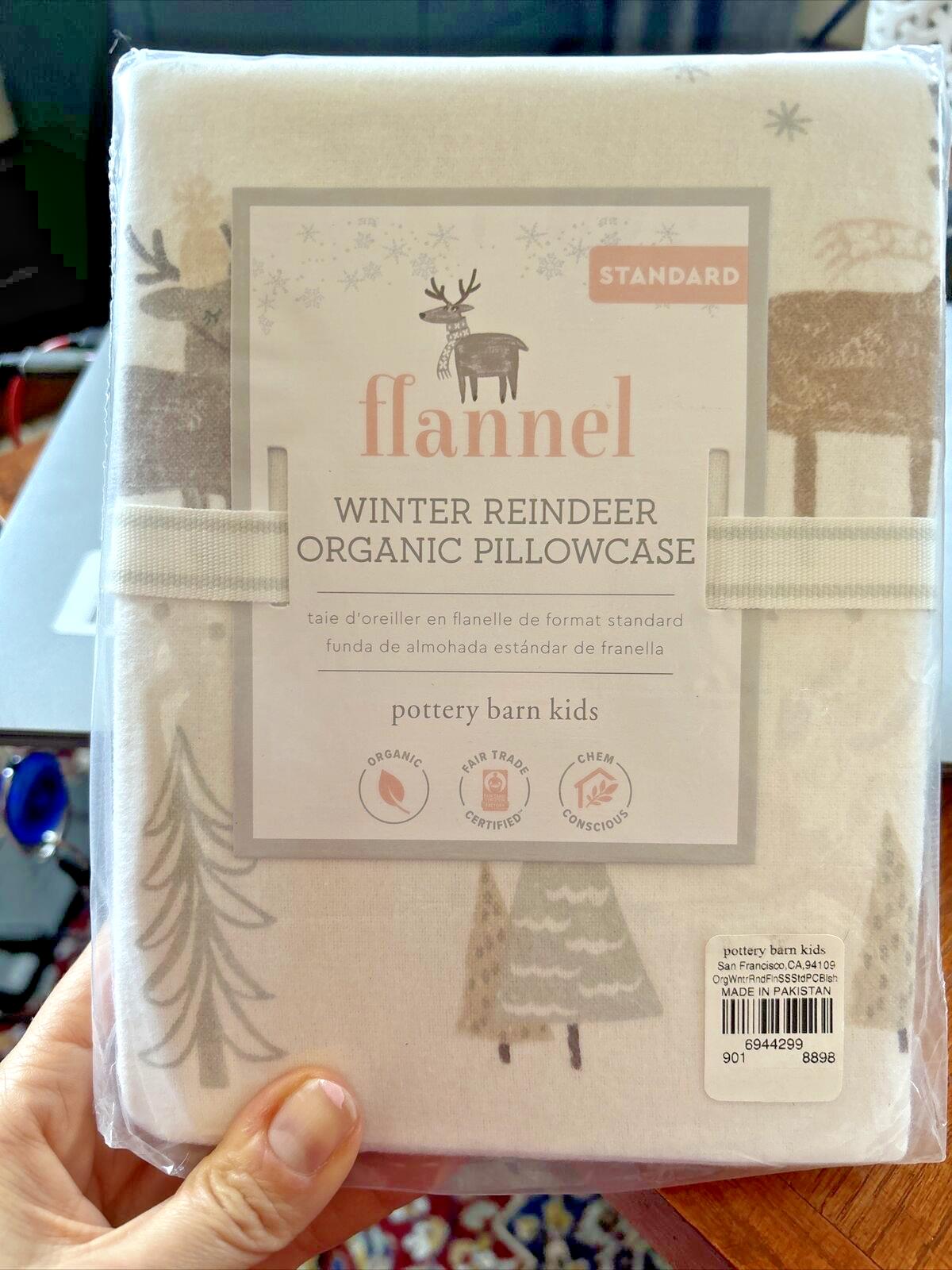 Pottery Barn Holiday Reindeer Christmas gift Birthday Deer Rudolph Pillowcase .