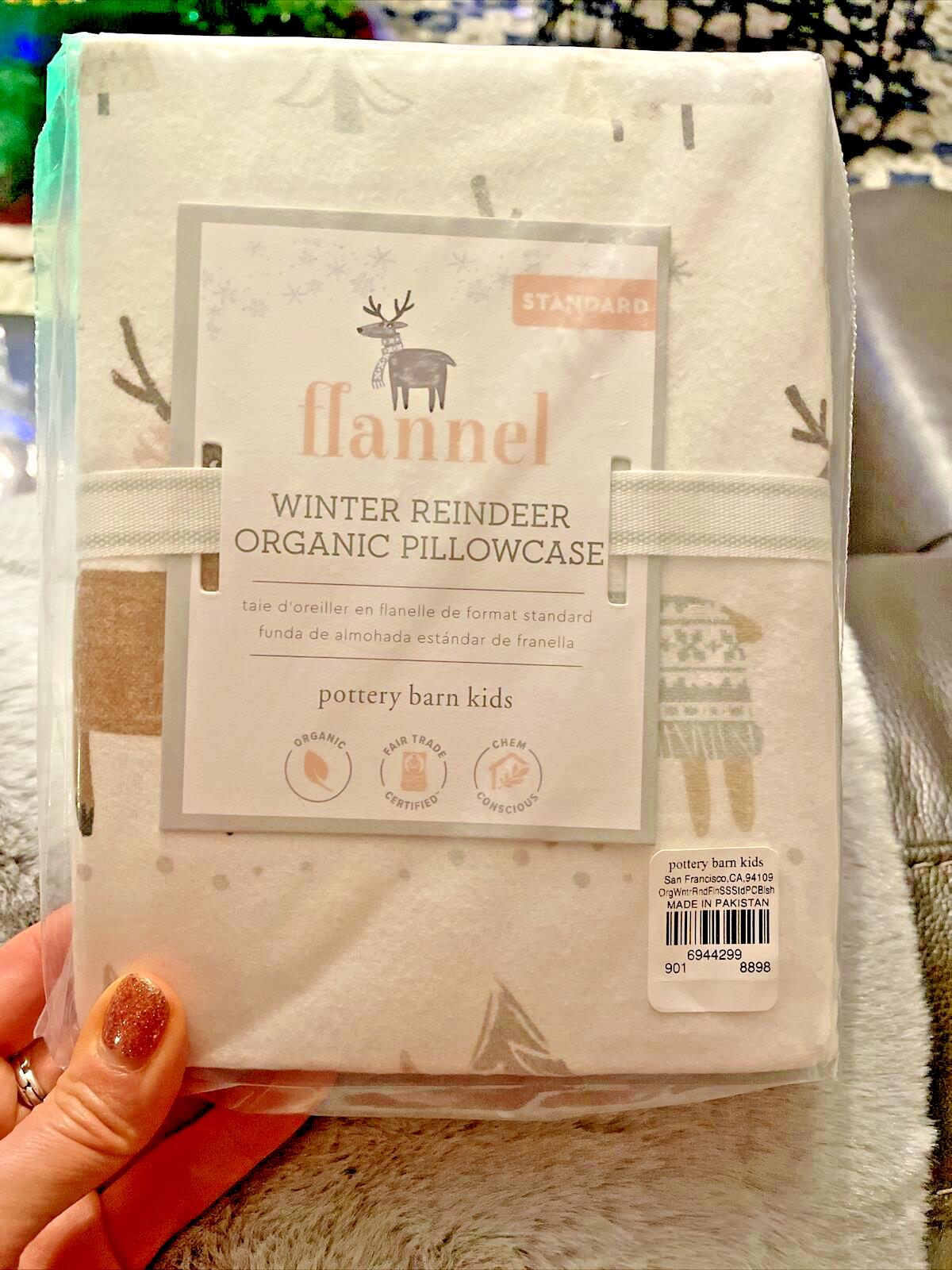 Pottery Barn Holiday Reindeer Christmas gift Birthday Deer Rudolph Pillowcase .