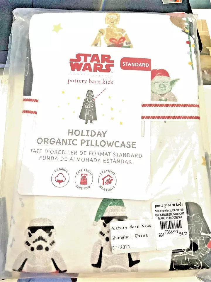 Pottery Barn holiday Christmas Star Wars  birthday Disney kid Pillowcase gift .