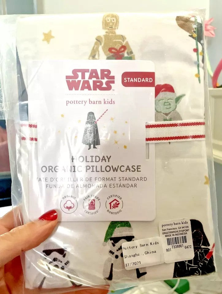 Pottery Barn holiday Christmas Star Wars  birthday Disney kid Pillowcase gift .