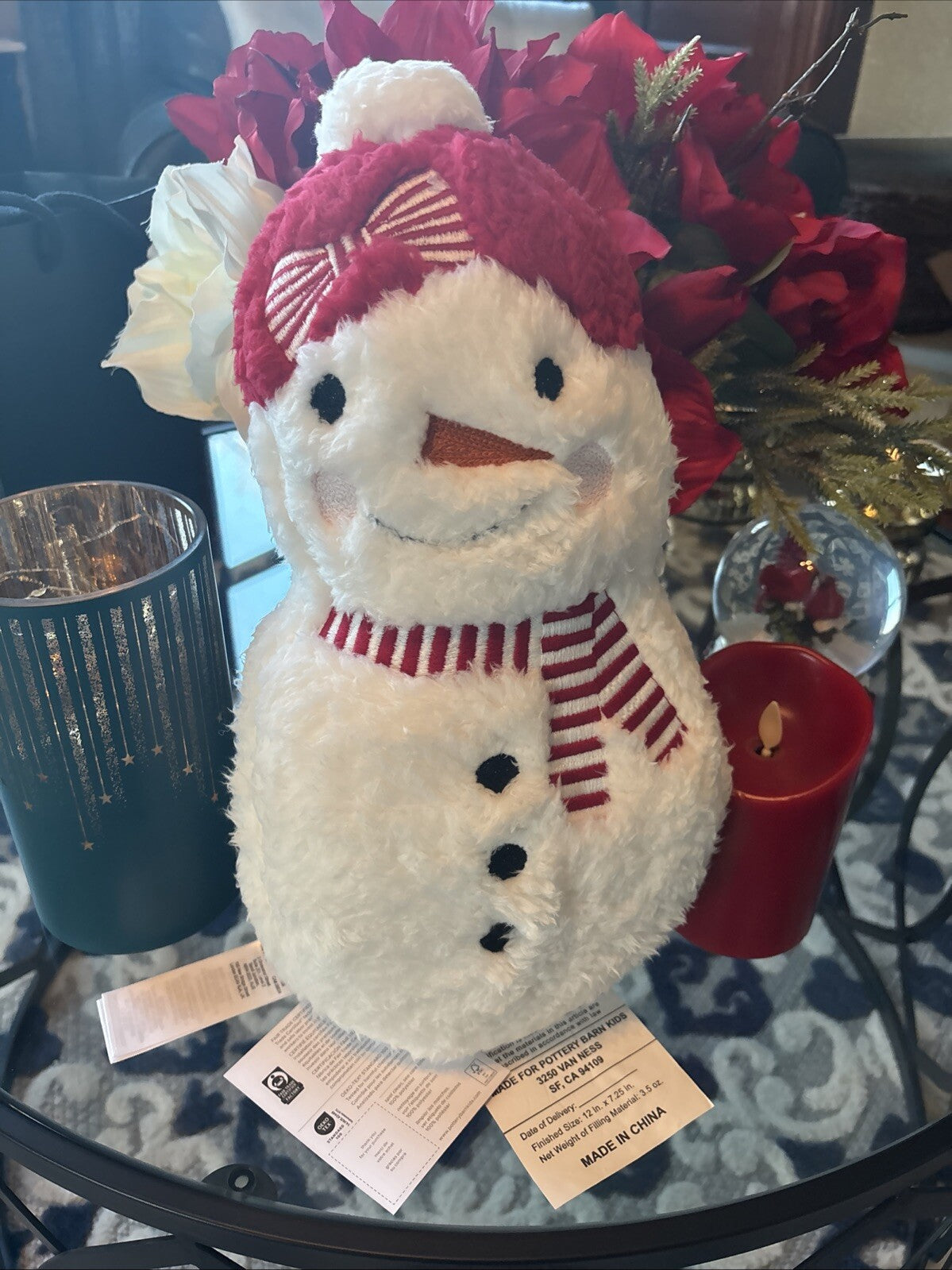 Pottery Barn Snowman Christmas pillow Seuss Holiday Gift party Disney girl Kid -