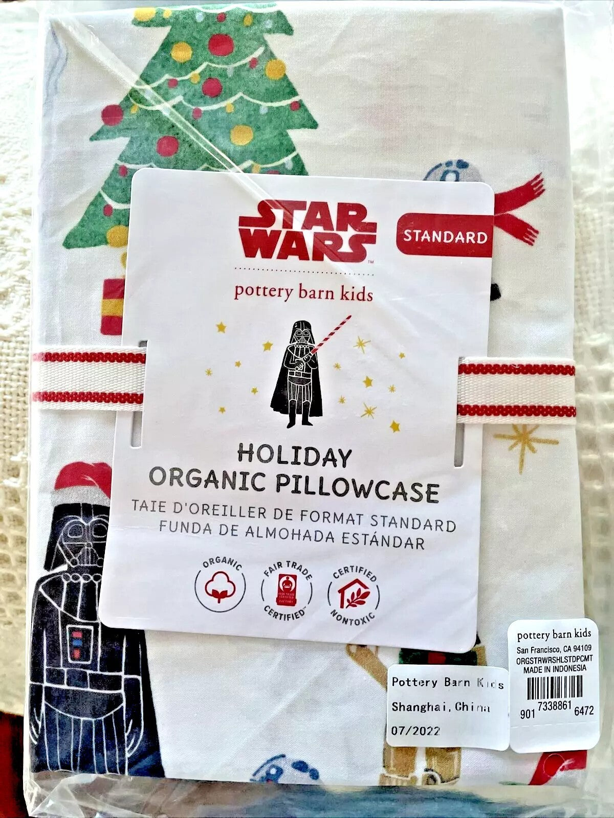 Pottery Barn Disney Star Wars holiday Christmas Droid PILLOWCASE space Gift