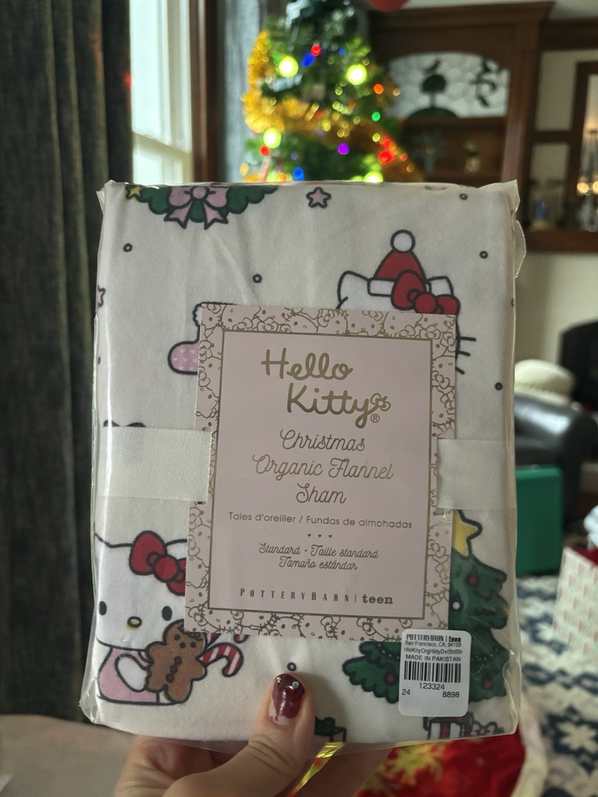 Pottery Barn Disney pillow sham HELLO KITTY Holiday gift party birthday Girl bow