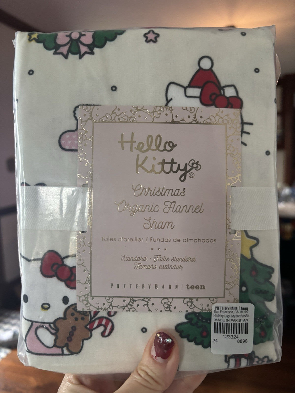 Pottery Barn Disney pillow sham HELLO KITTY Holiday gift party birthday Girl bow