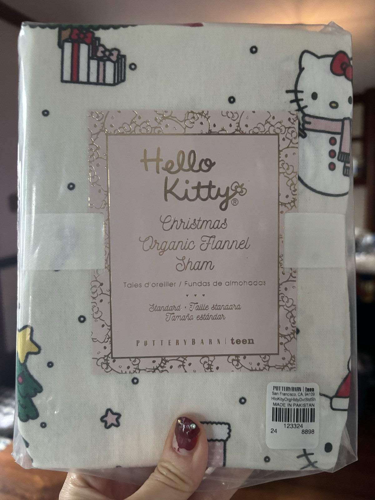 Pottery Barn Disney pillow sham HELLO KITTY Holiday gift party birthday Girl bow