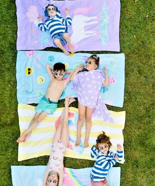 Pottery barn Disney BATH towel kid Beach UNICORN RAINBOW pool Travel girl r