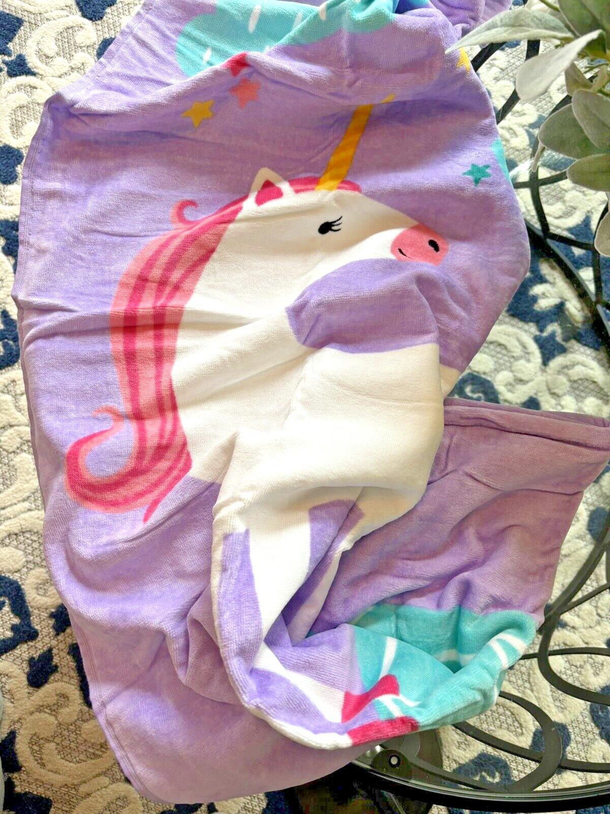 Pottery barn Disney BATH towel kid Beach UNICORN RAINBOW pool Travel girl r