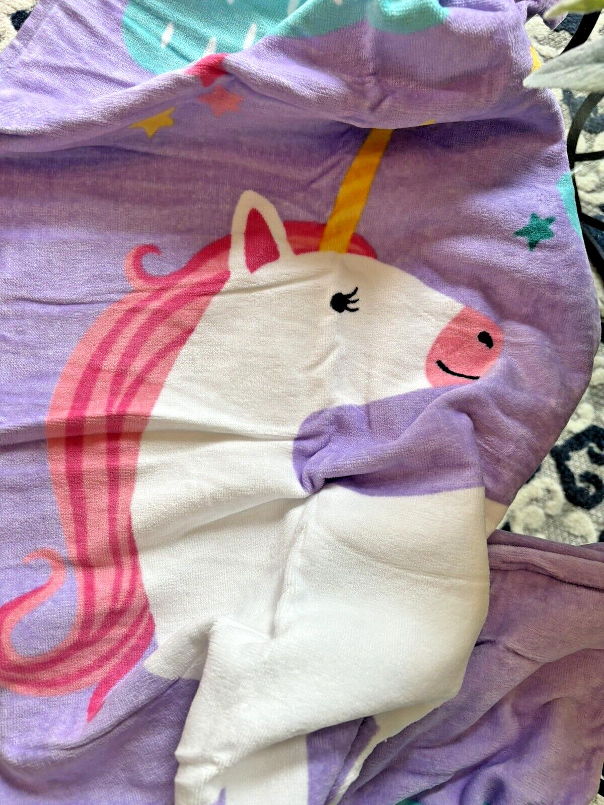 Pottery barn Disney BATH towel kid Beach UNICORN RAINBOW pool Travel girl r