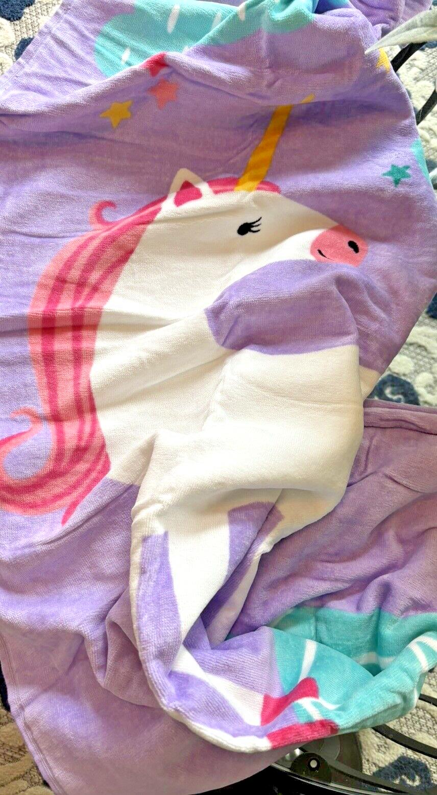 Pottery barn Disney BATH towel kid Beach UNICORN RAINBOW pool Travel girl r