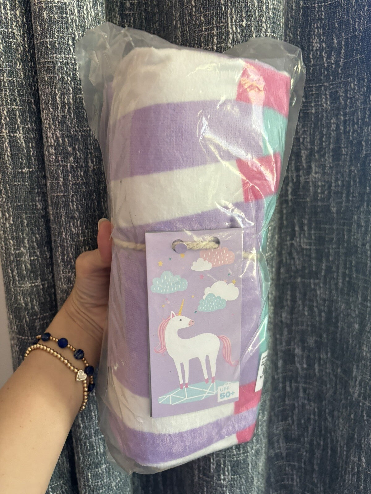 Pottery barn Disney BATH towel kid Beach UNICORN RAINBOW pool Travel girl r