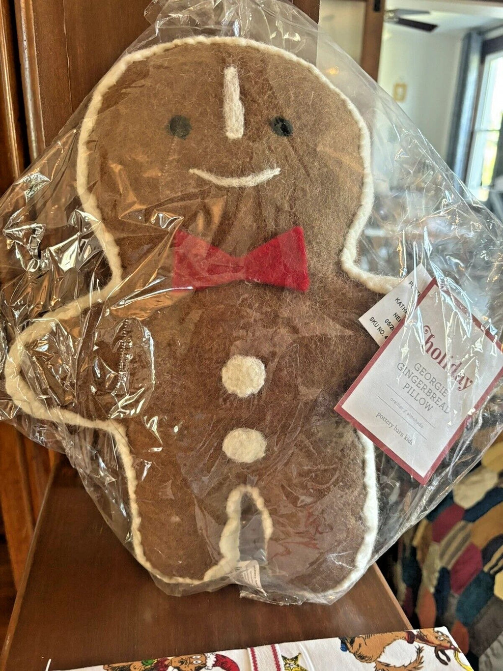 Pottery Barn Christmas holiday Gingerbread Pillow birthday gift Rifle Co SET 2