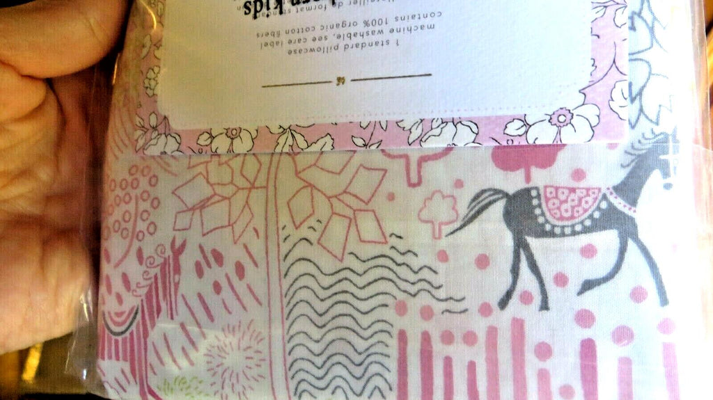 Pottery Barn Liberty London Pony Horse pillowcase holiday purple pink Unicorn