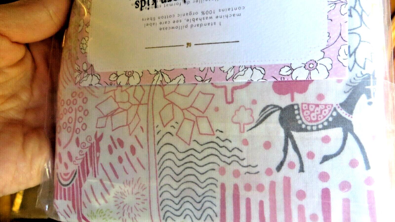 Pottery Barn Liberty London Pony Horse pillowcase holiday purple pink Unicorn