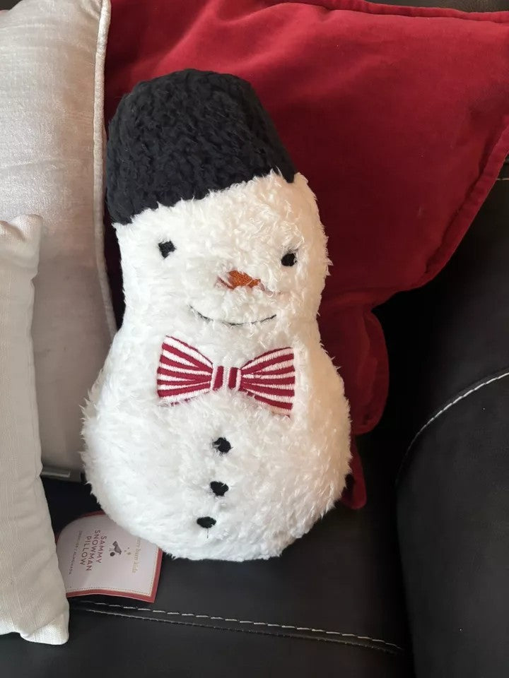Pottery Barn Christmas holiday Snowman Pillow birthday gift school kid frosty