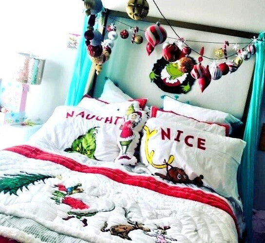 pottery barn Holiday Pillowcase GRINCH Christmas Disney Birthday Gift kid SET 2