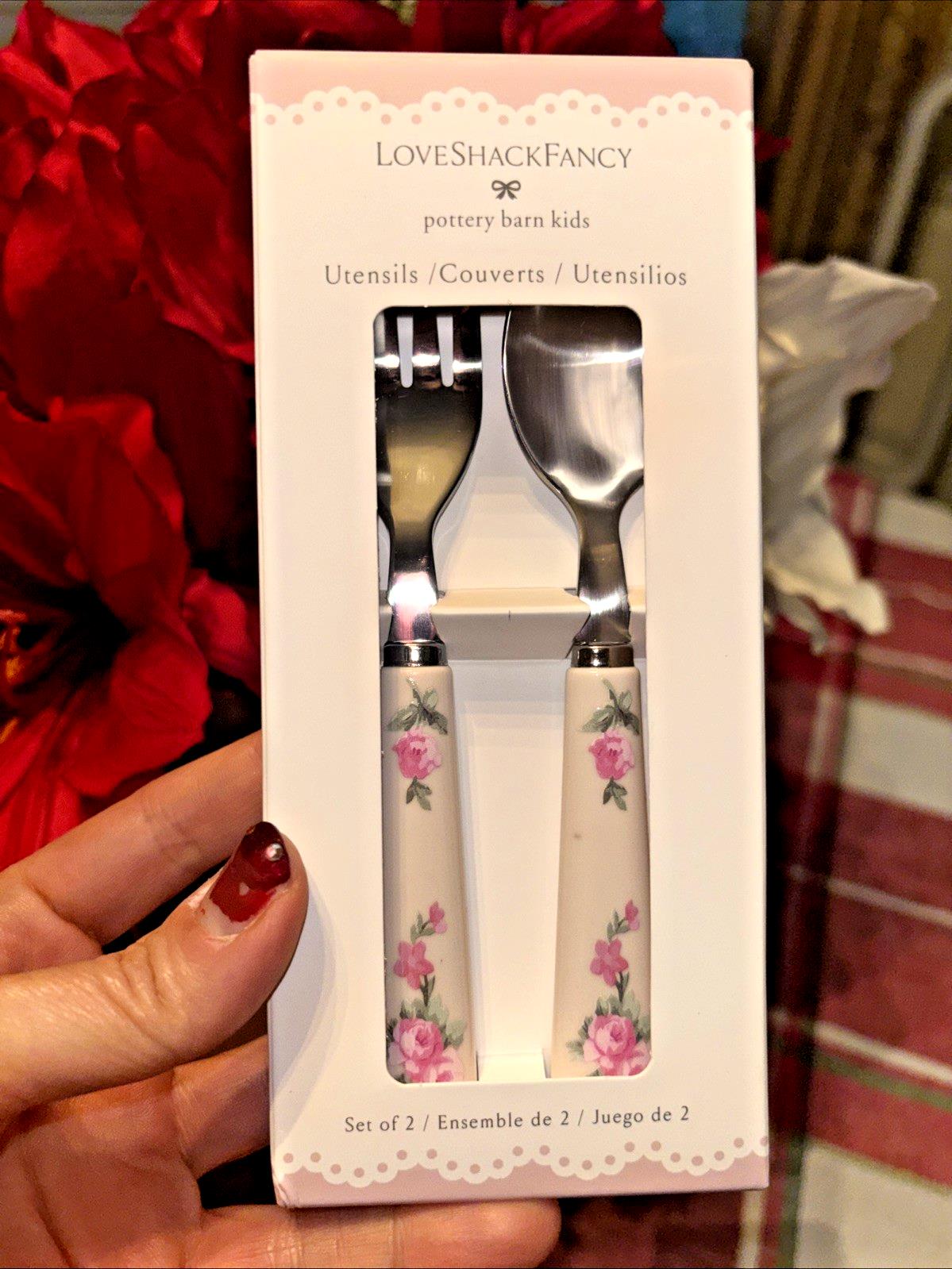 Pottery Barn Holiday Floral LoveShack Utensil Party School disney Gift Set girl