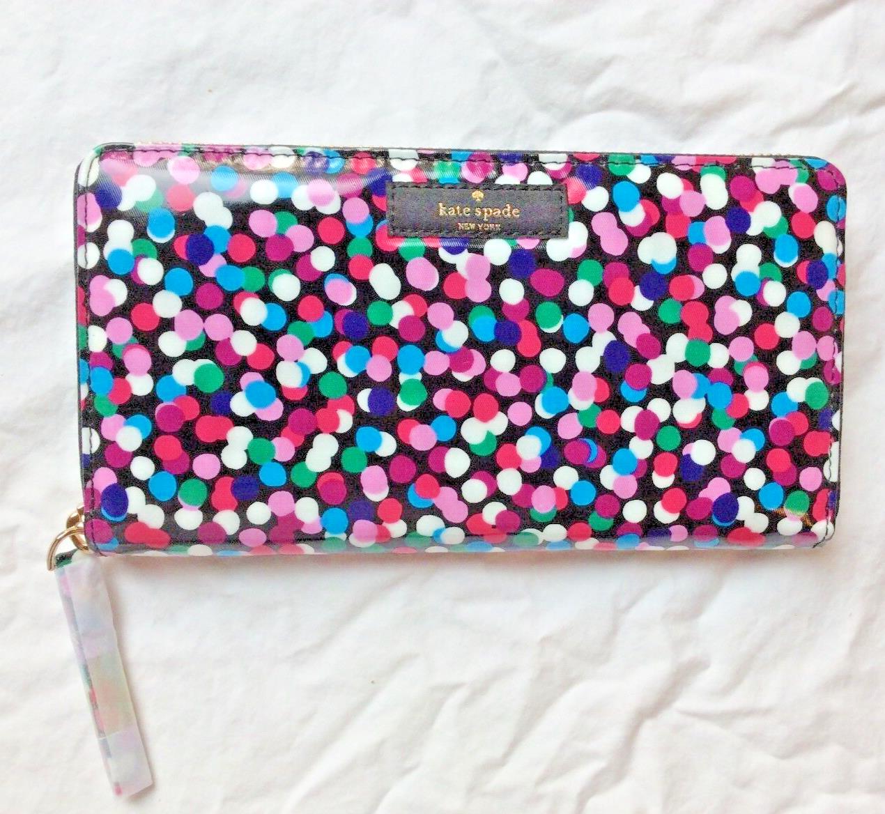Kate Spade wallet holiday Disney PARTY DOT birthday teen travel Rainbow .