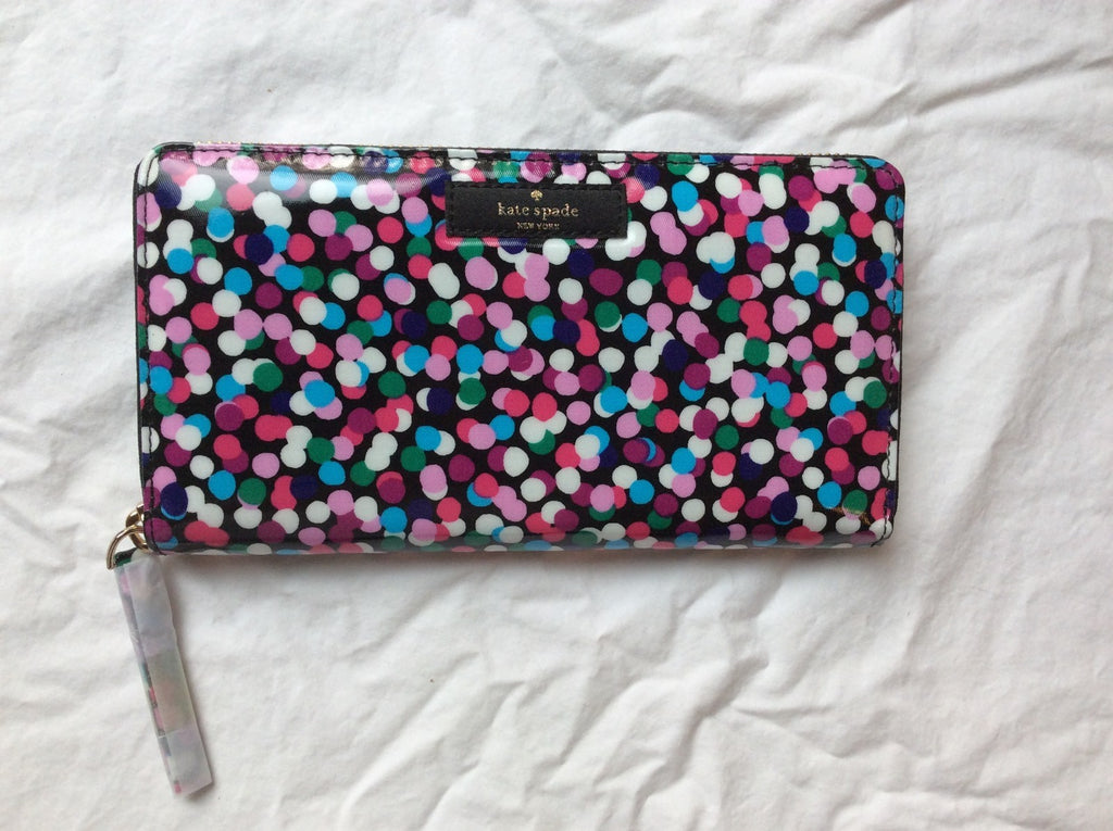 Kate Spade wallet holiday Disney PARTY DOT birthday teen travel Rainbow .
