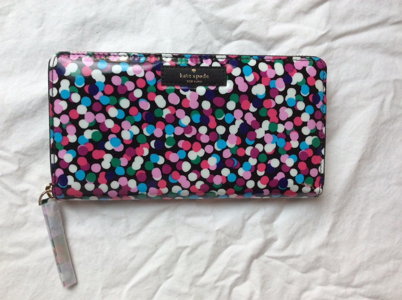 Kate Spade wallet holiday Disney PARTY DOT birthday teen travel Rainbow .