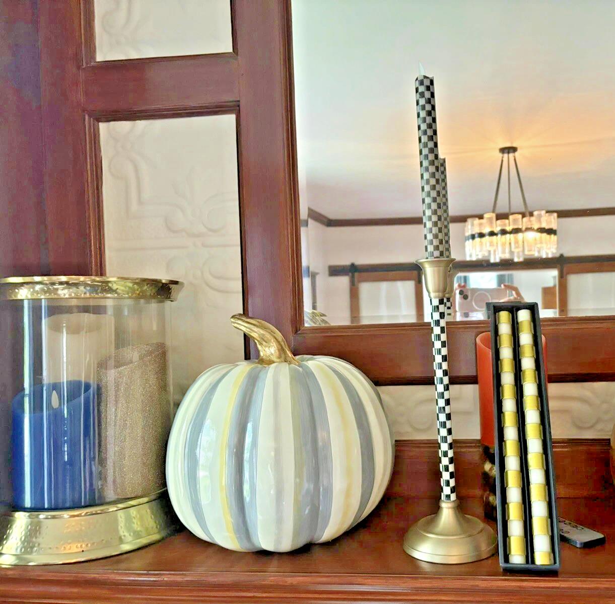 MacKenzie Childs Gold Dinner Candle holiday party Holiday guest 12" Taper SET 2