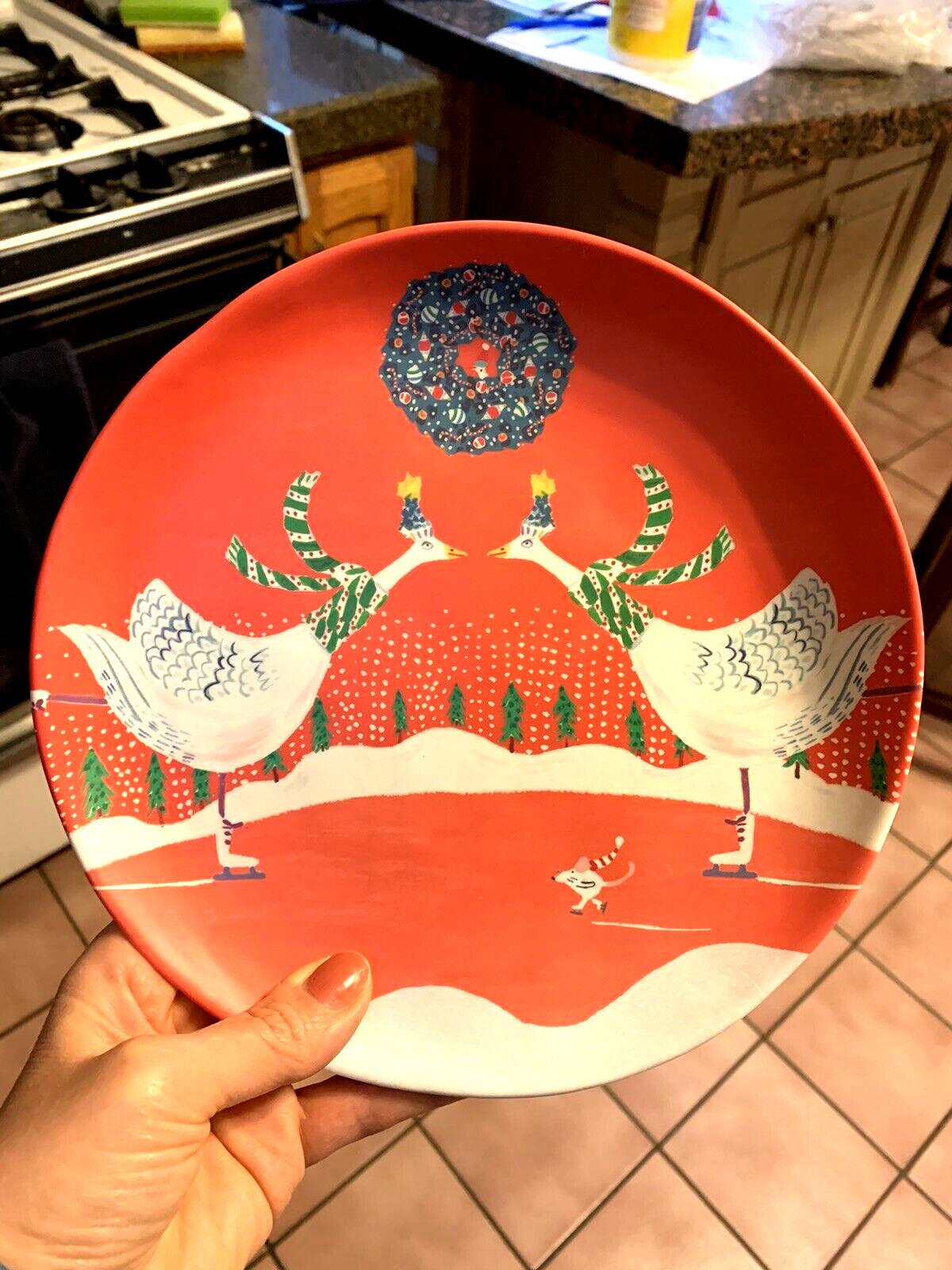 Anthropology Plate Disney holiday Christmas tree party gift SET 2 school kid 1