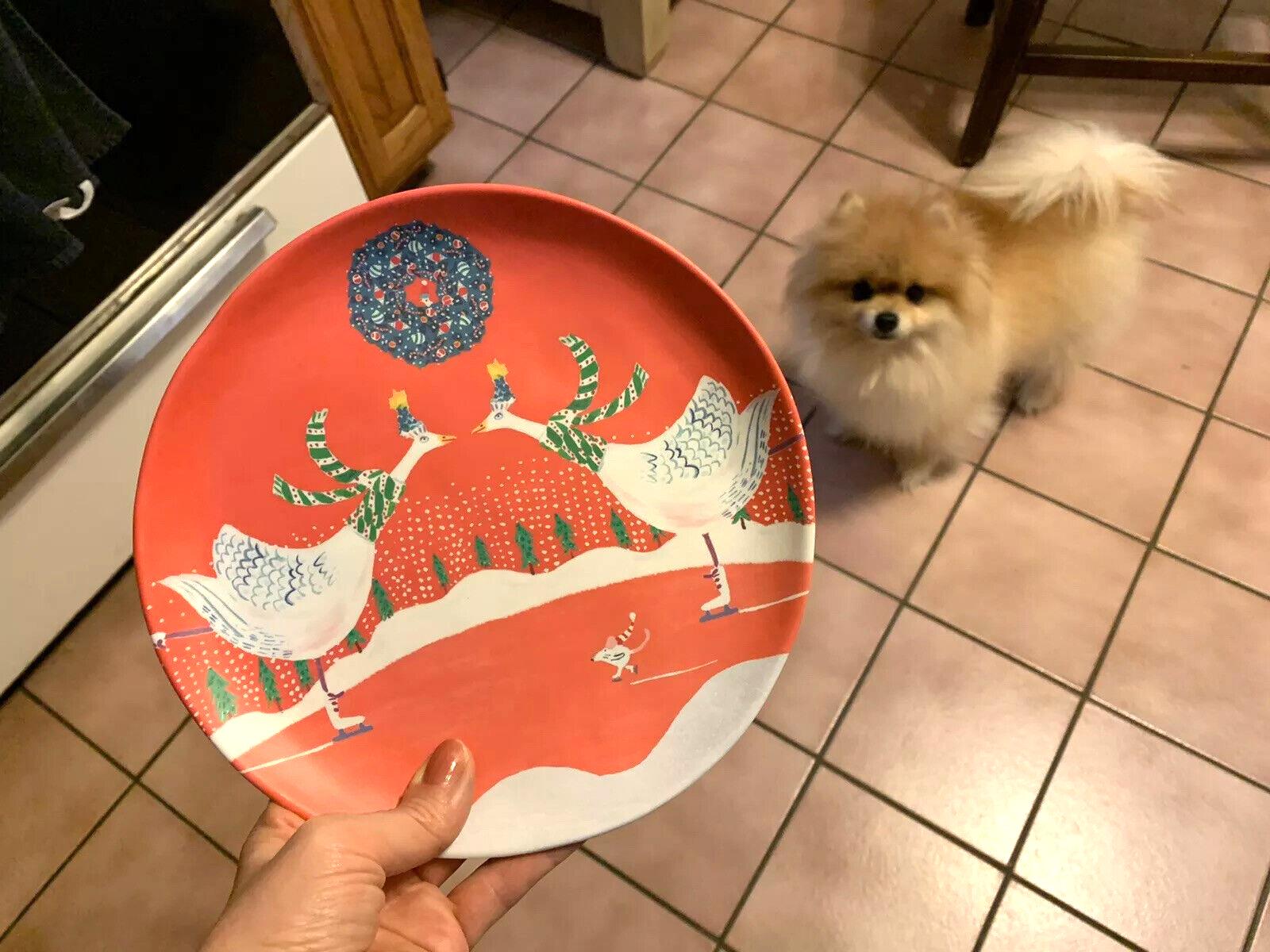 Anthropology Plate Disney holiday Christmas tree party gift SET 2 school kid 1