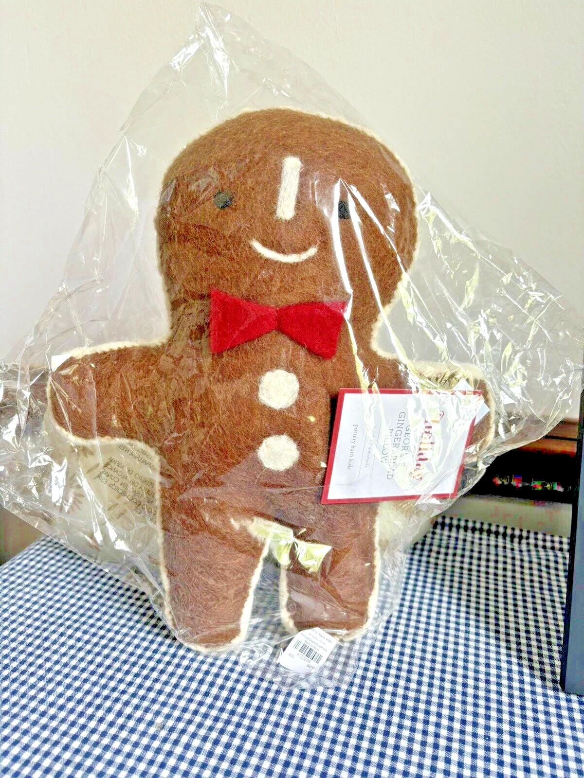 Pottery Barn Christmas Gingerbread Pillow Holiday gift Party kid birthday boy