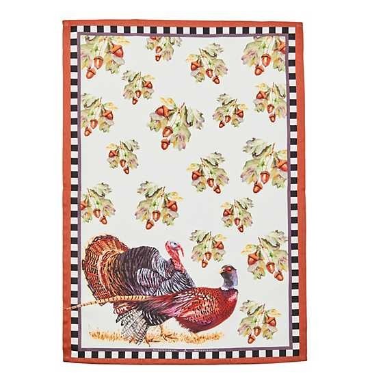Mackenzie-Childs kitchen hand towel Plaid Turkey Check Holiday gift birthday mom