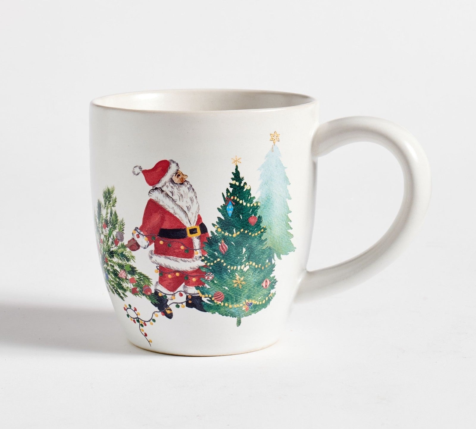 pottery barn Christmas Country Santa Mug Coffee Cup holiday Snowman gift mom new