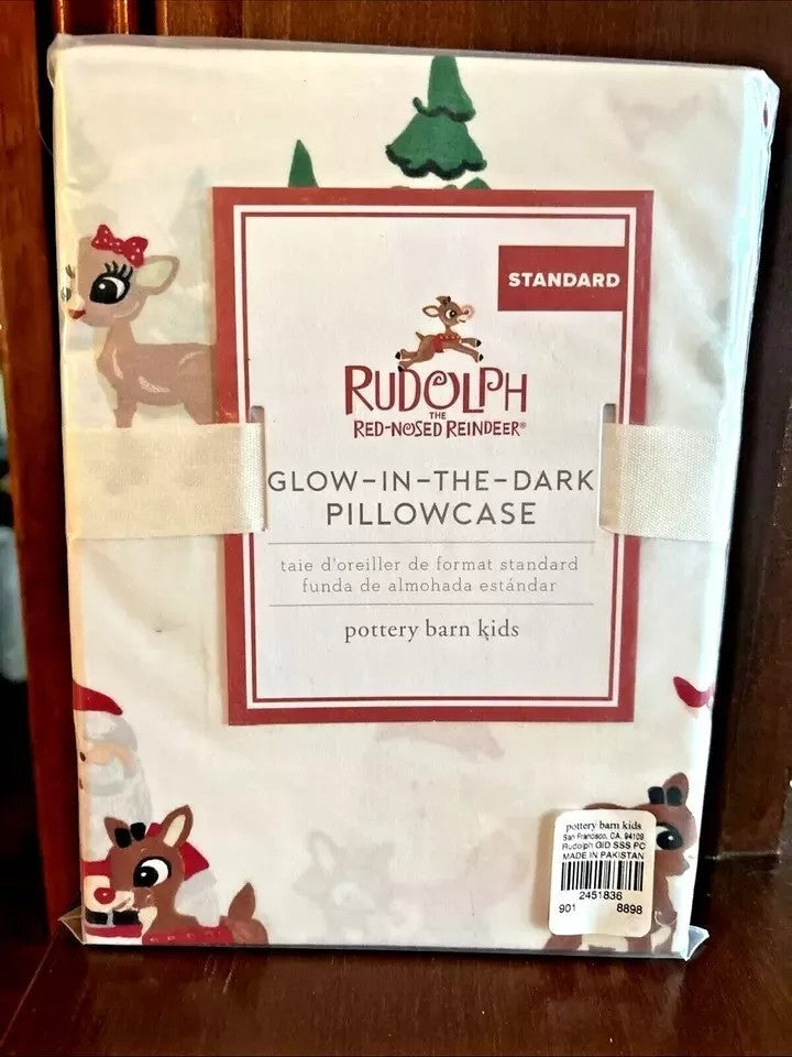 Pottery Barn holiday Christmas Rudolph Grinch kid Disney Pillowcase gift SET 2z