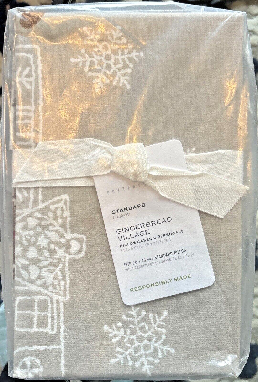 Pottery Barn Disney Holiday Gingerbread Christmas Pillowcase SET 2 kid ?? z