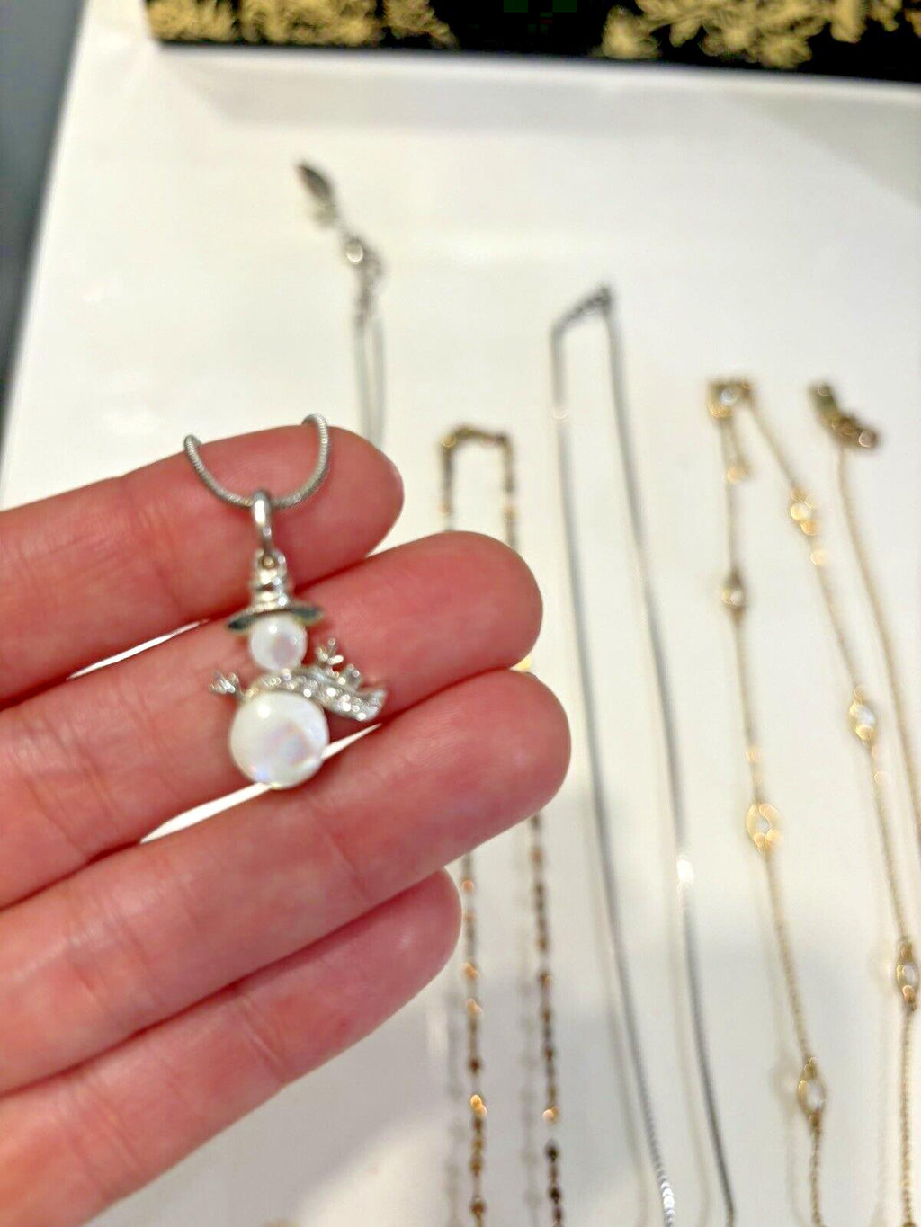 Kate Spade Necklace Jewelry Birthday GIFT gold silver holiday snowman $300 ]