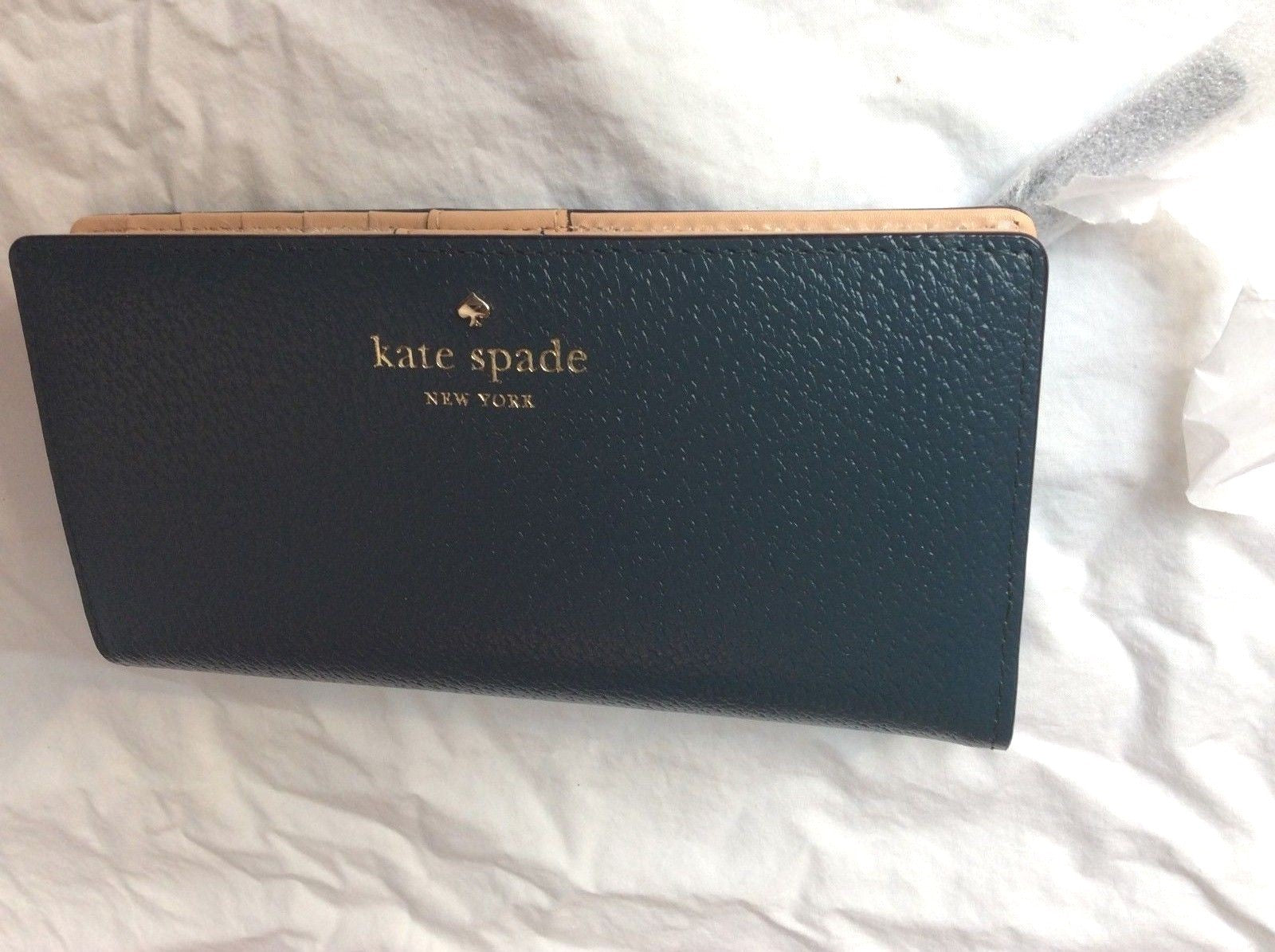$159 Kate Spade GRAND STREET STACY emerald forest wallet case winter holiday a