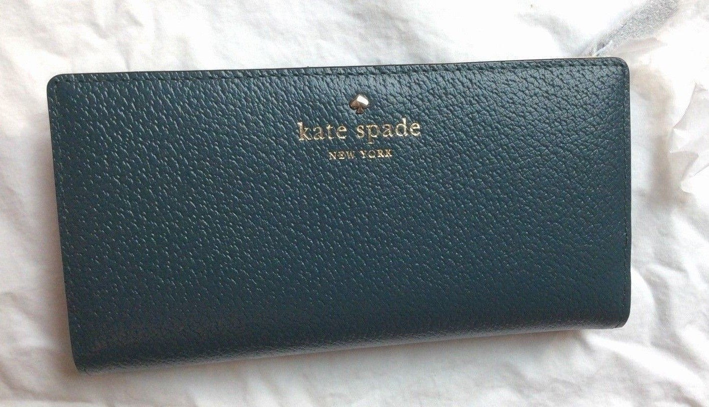 $159 Kate Spade GRAND STREET STACY emerald forest wallet case winter holiday a