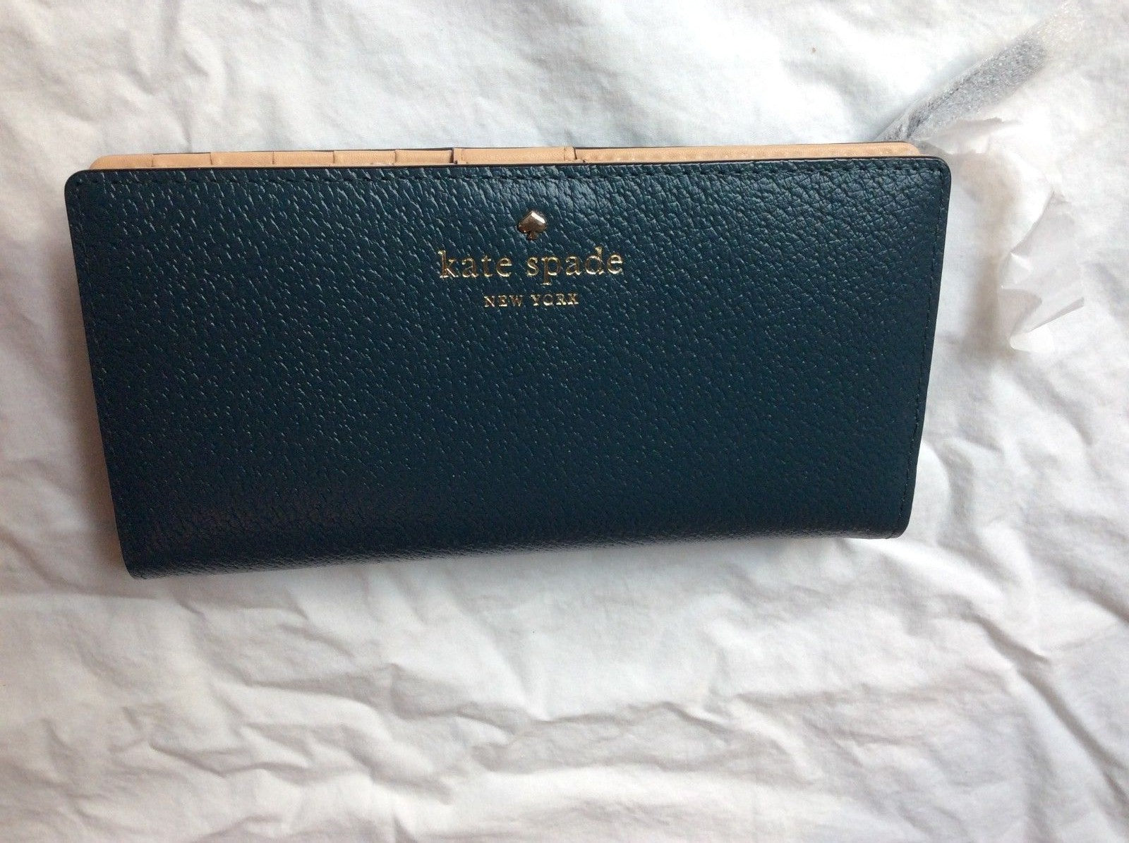 $159 Kate Spade GRAND STREET STACY emerald forest wallet case winter holiday a