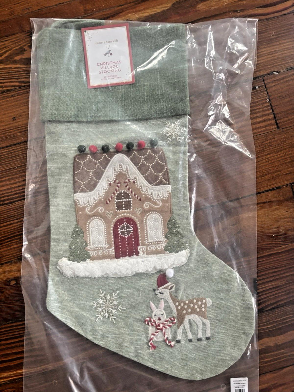 Pottery Barn Holiday Christmas stocking Reindeer Gingerbread Deer gift kid New