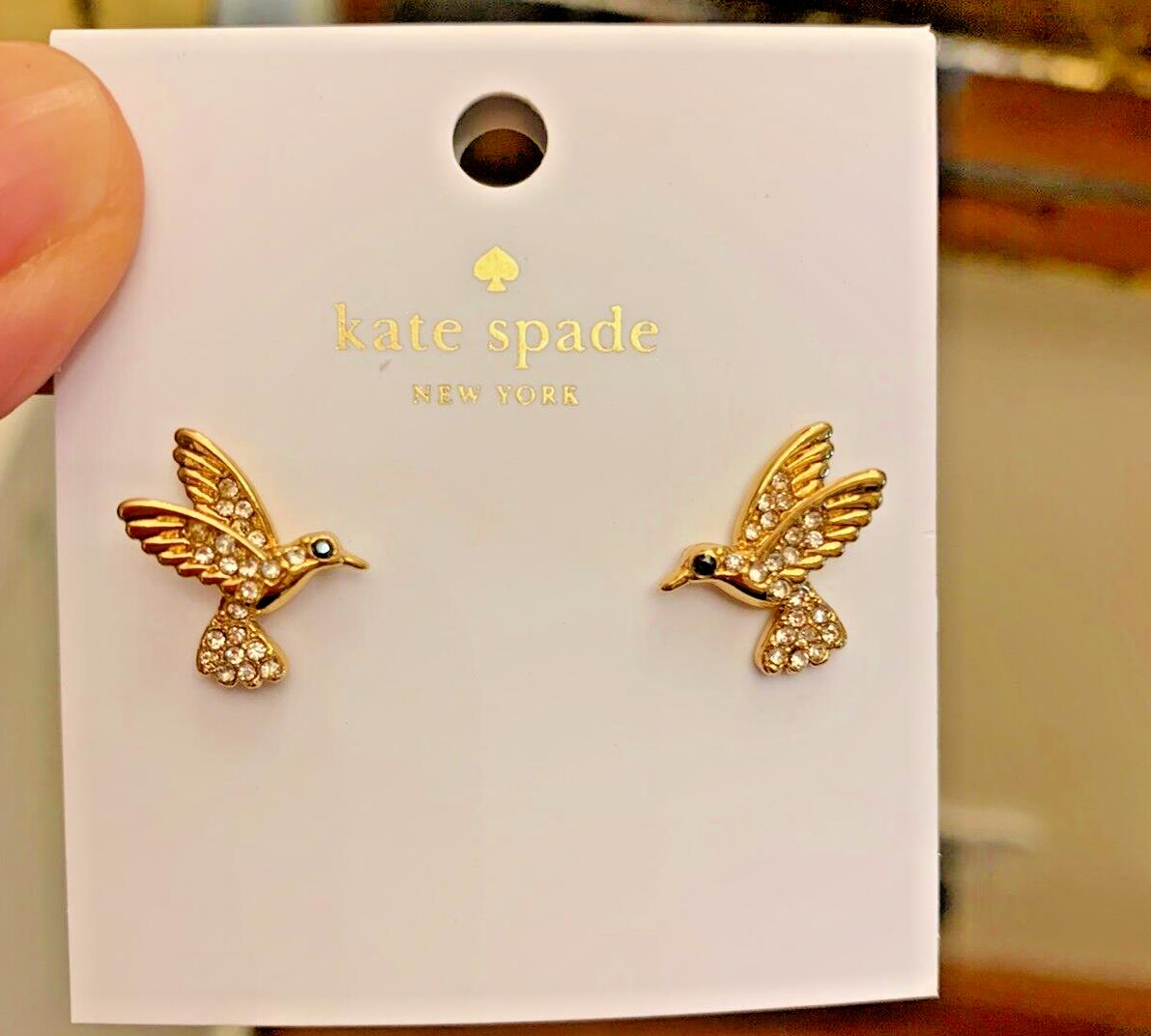 Kate Spade Earrings Disney girl bird gold mom gift teen school birthday party `