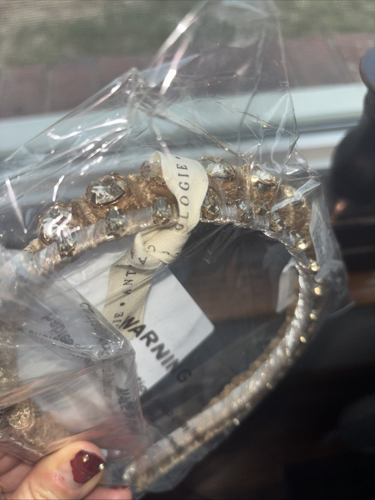 Anthropology Headband velvet diamond holiday party wedding Hair girl Band SET 2