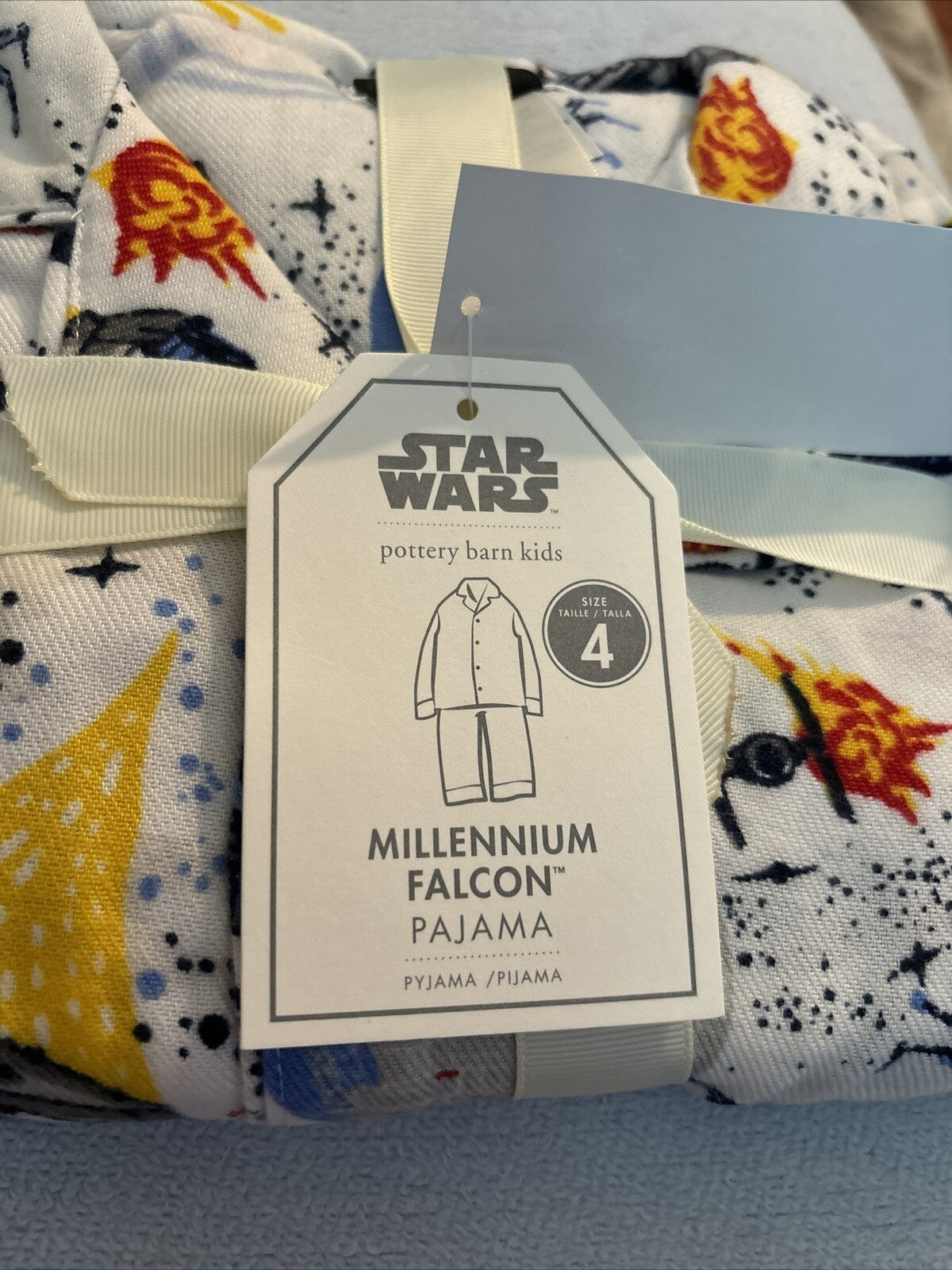 Disney STAR WARs Pottery barn Holiday pj kid pajama Droid Solo Jedi space gift m