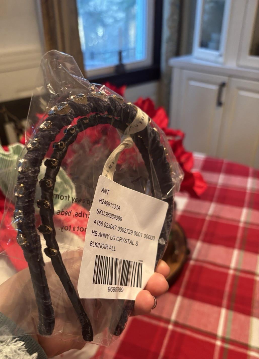 Anthropology Headband velvet diamond holiday party wedding Hair girl Band SET 2.