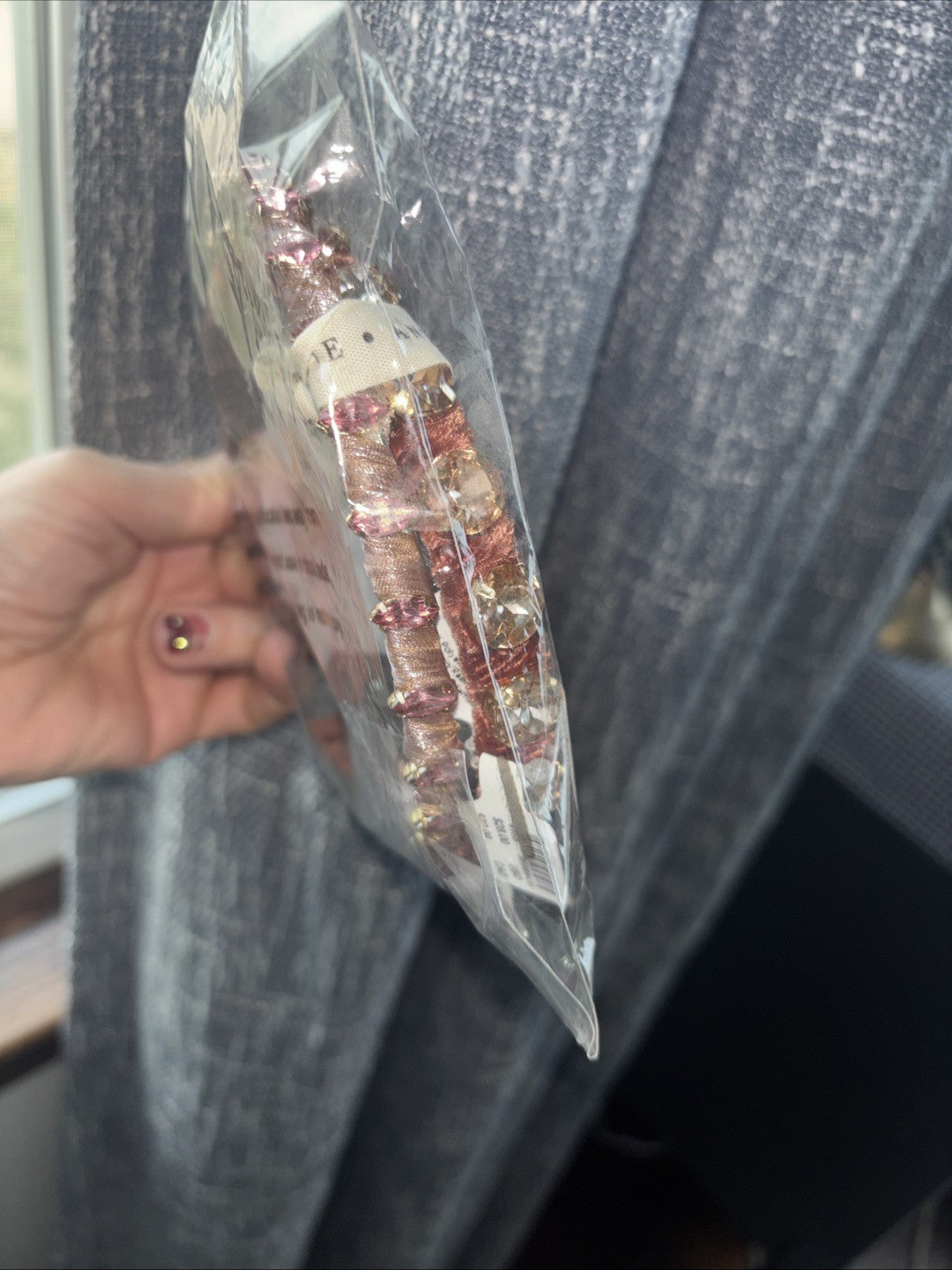 Anthropology Headband velvet diamond holiday party wedding Hair girl Band SET 2!