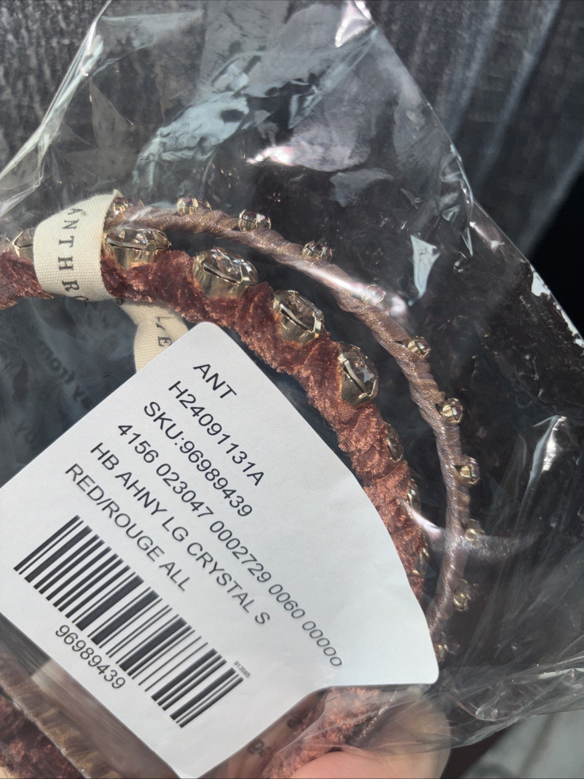 Anthropology Headband velvet diamond holiday party wedding Hair girl Band SET 2!