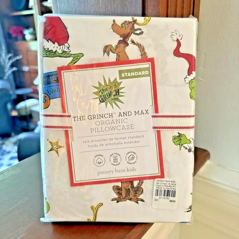 Pottery Barn holiday Christmas Rudolph Grinch kid Disney Pillowcase gift SET 2