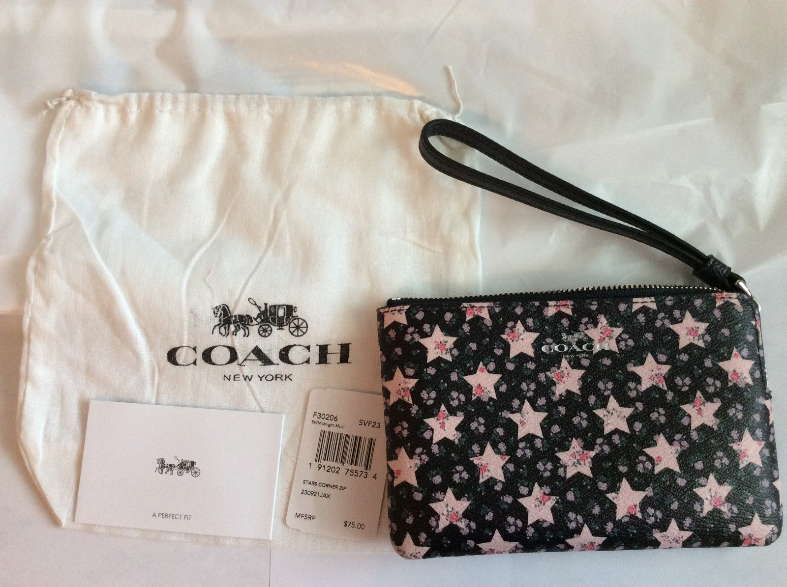 COACH Disney ZIP WRISTLET moon stars wallet purse cell phone case bag travel ..