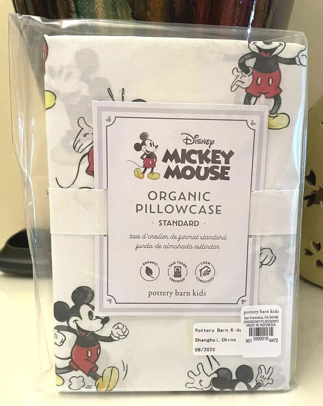 Pottery Barn Disney Mickey Mouse ?PILLOWCASE SHAM holiday Party Kid Gift SET 2