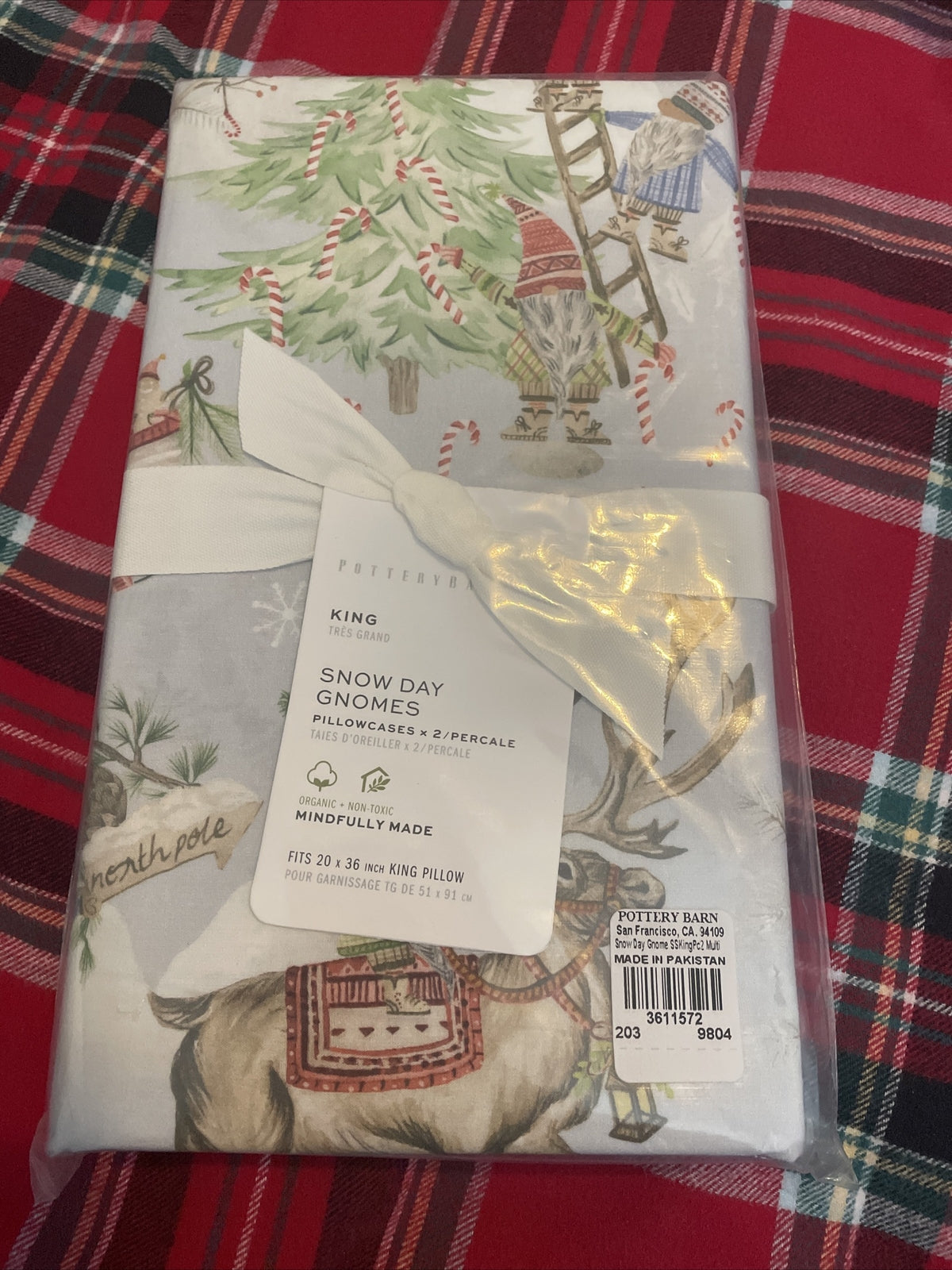 Pottery Barn KING holiday Disney Christmas Gift Deer Forest Snowman SET 2