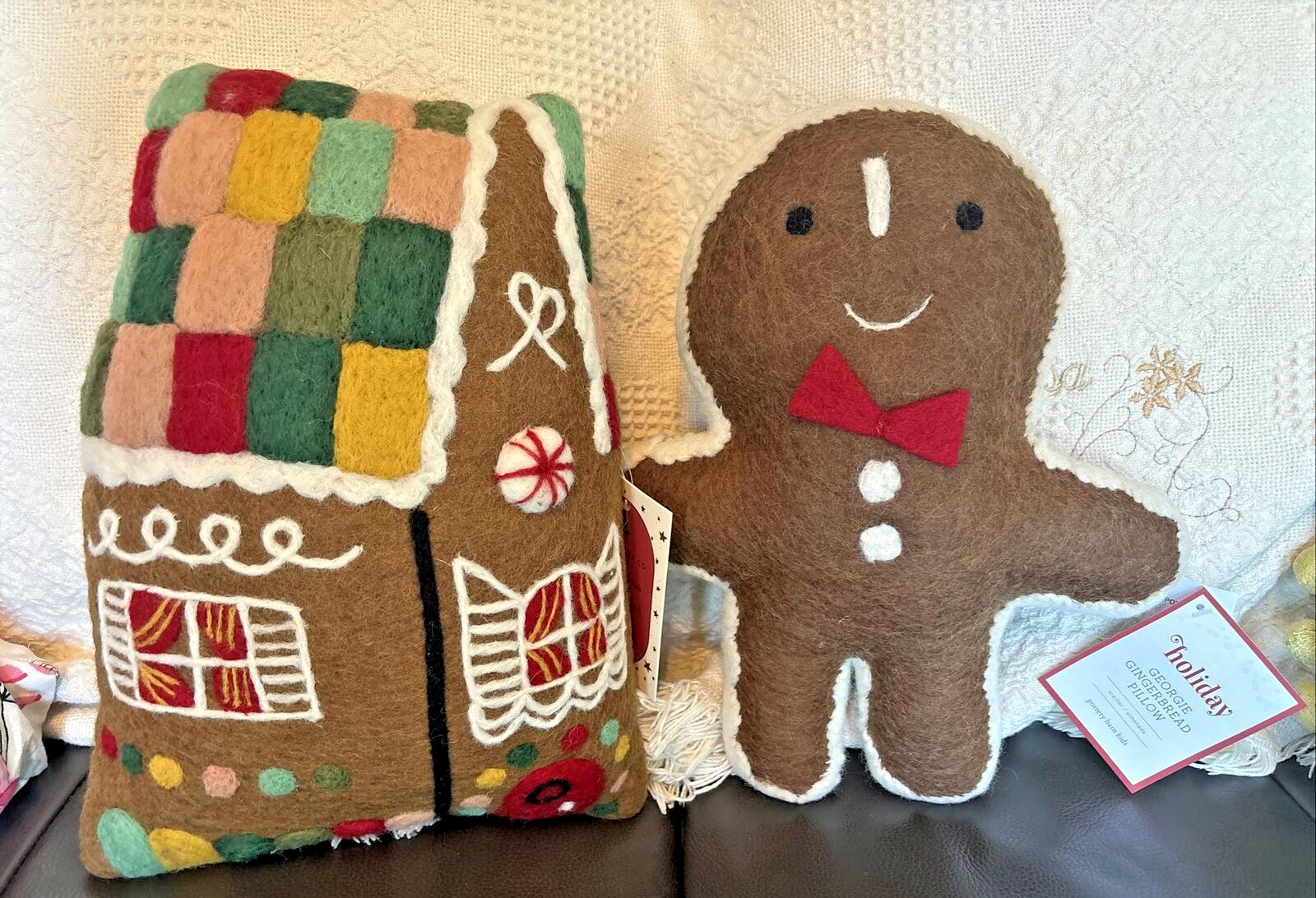Pottery Barn Gingerbread Disney Christmas Holiday pillow gift set party ?? [