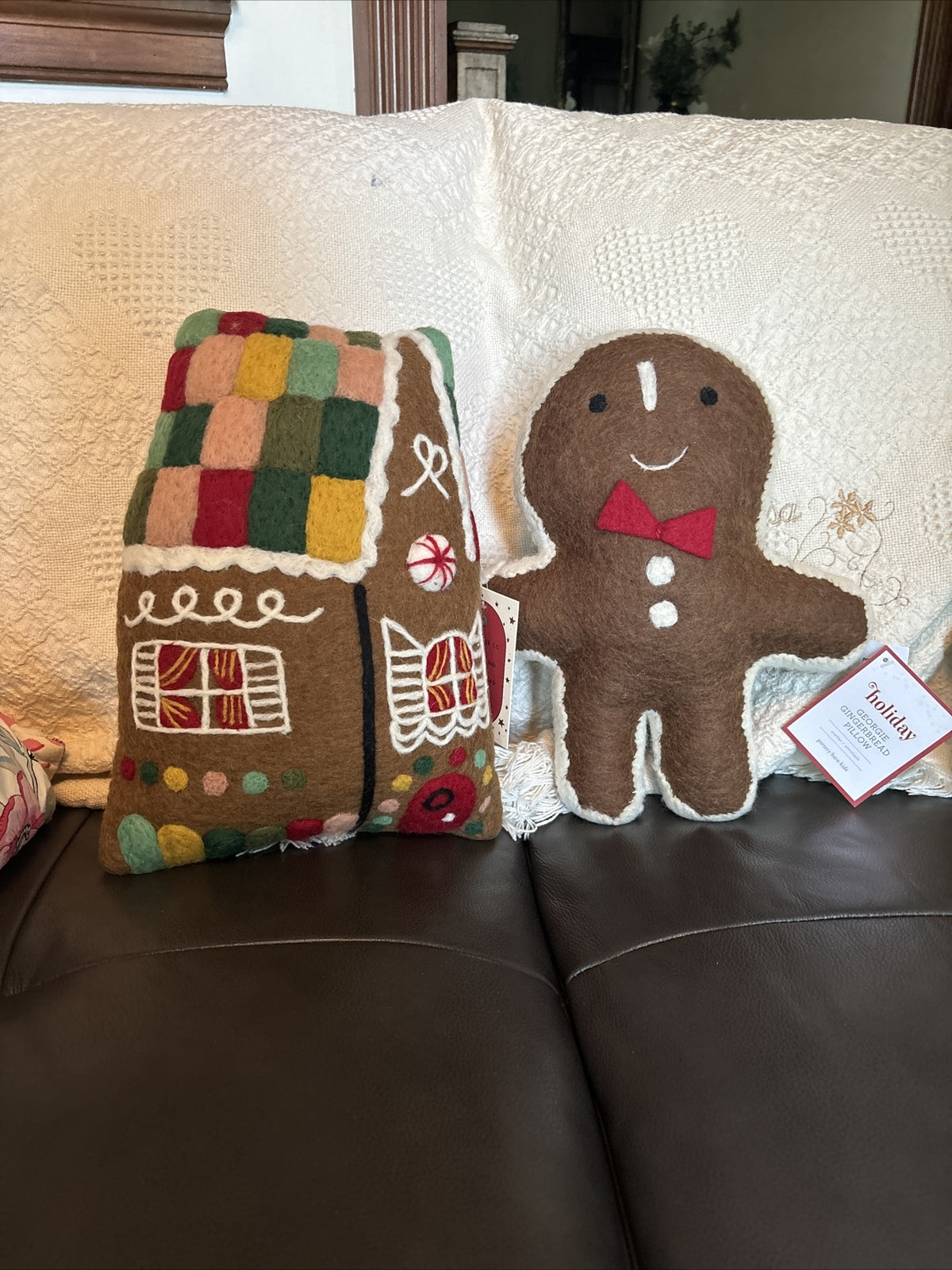 Pottery Barn Gingerbread Disney Christmas Holiday pillow gift set party ?? [