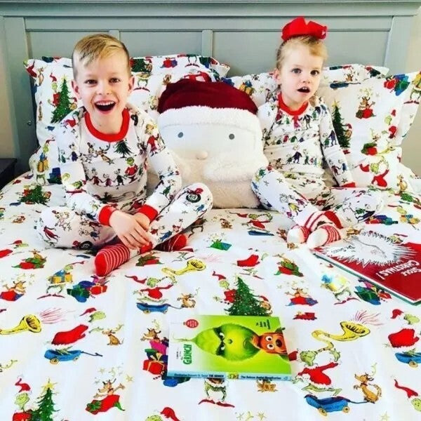 Pottery Barn GRINCH RUDOLPH Santa Christmas Seuss kid holiday Pillowcase SET 2